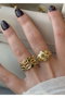 Heliophilia Silver Anillo de Latón con Recubrimiento de Laca Dorado